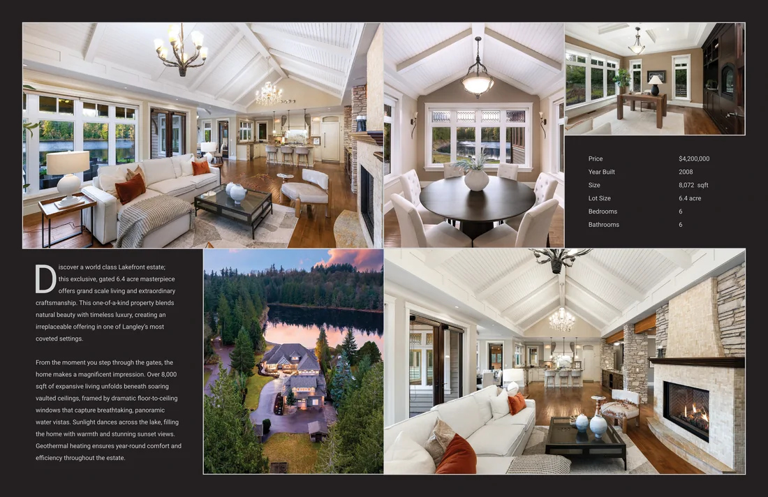 Original brochure pages showing photographs and property details